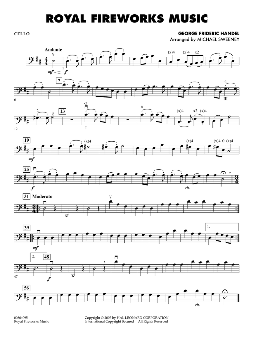 Royal Fireworks Music - Cello Orchestra scores gallery preview page 1