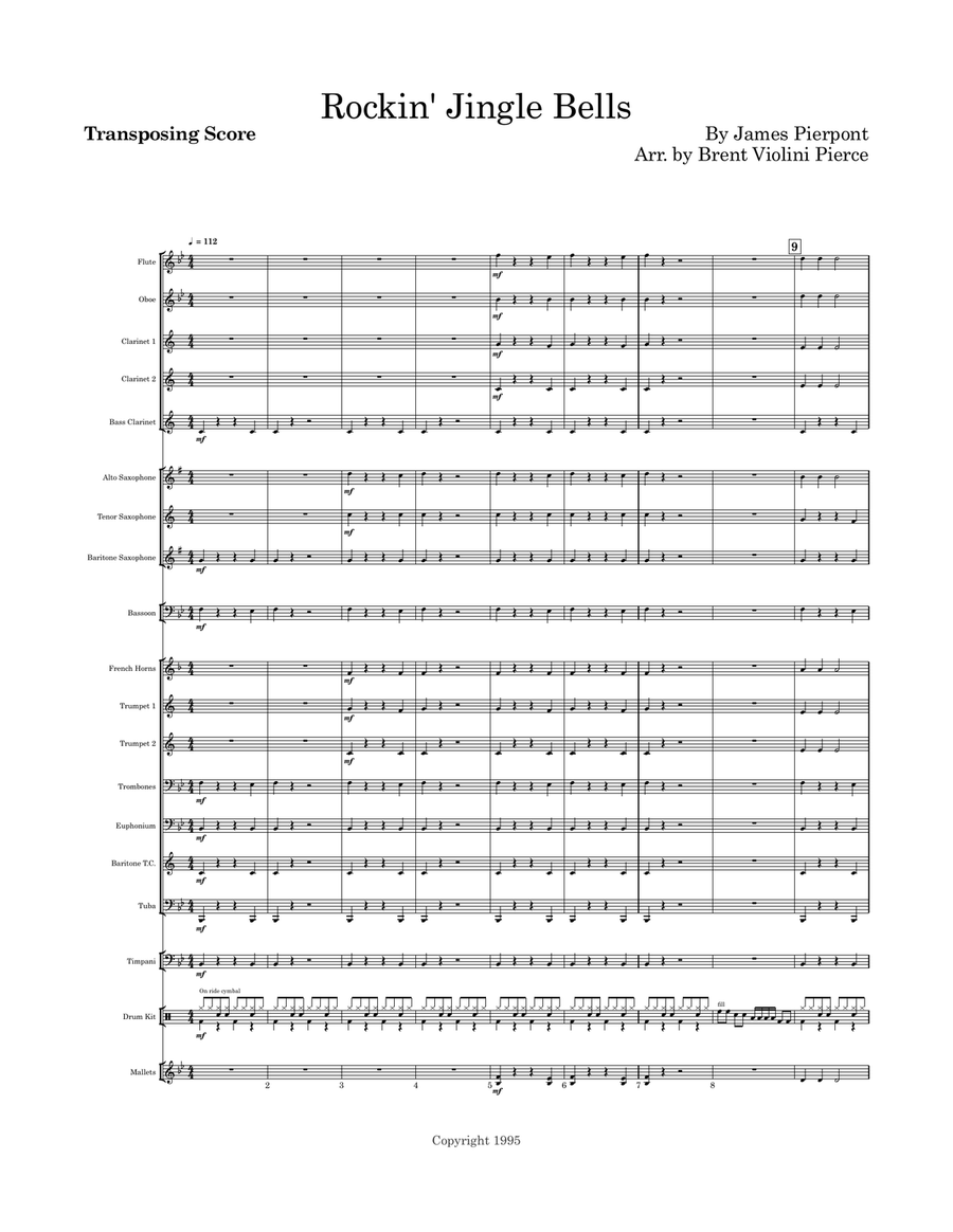 Rockin’ Jingle Bells Concert Band scores gallery preview page 2
