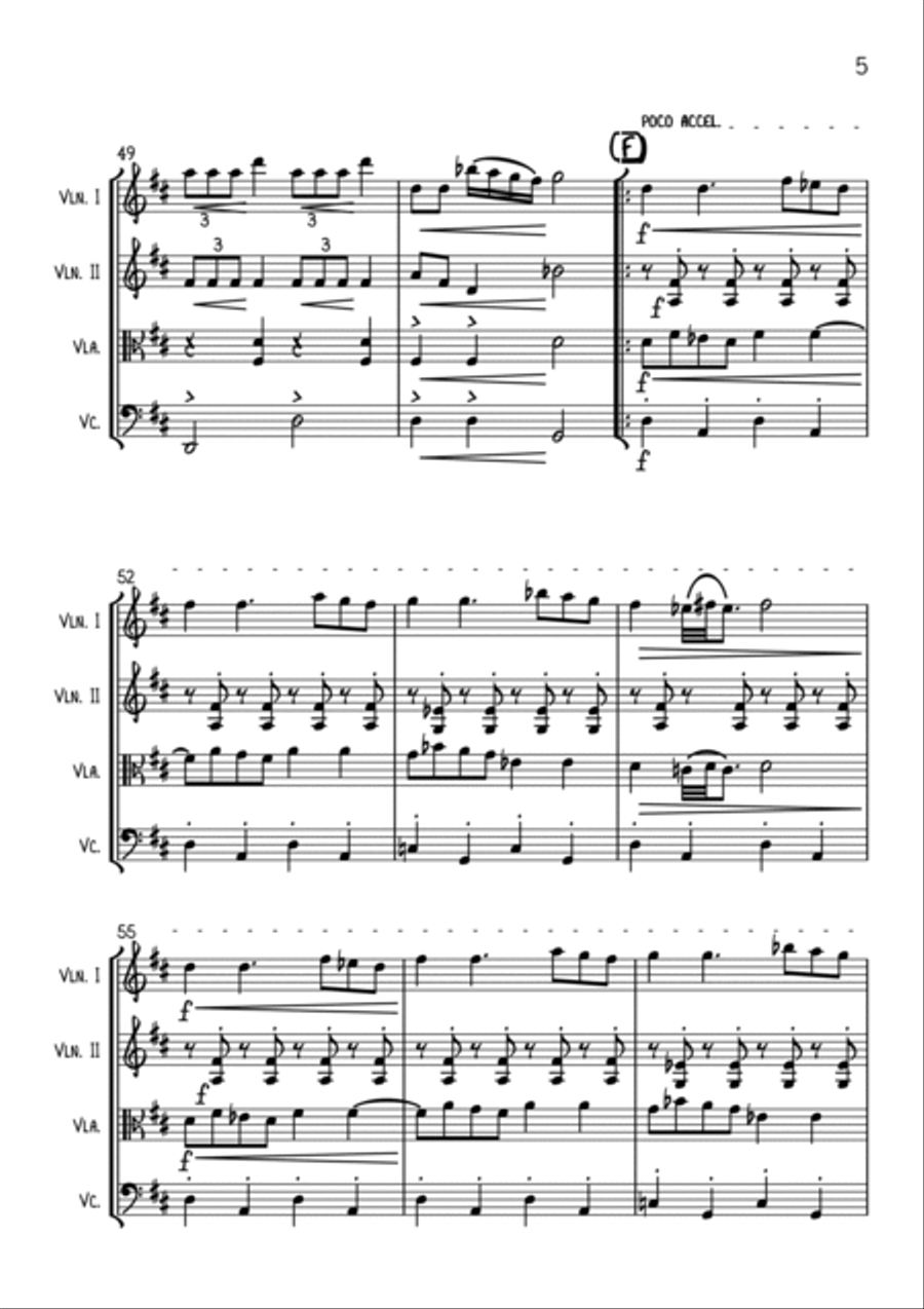 Hava Nagila - String Quartet String Quartet scores gallery preview page 5