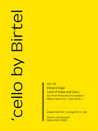 Book cover for Land of Hope and Glory (für vier Violoncelli) (aus "Pomp and Cirumstance" op. 39/1)