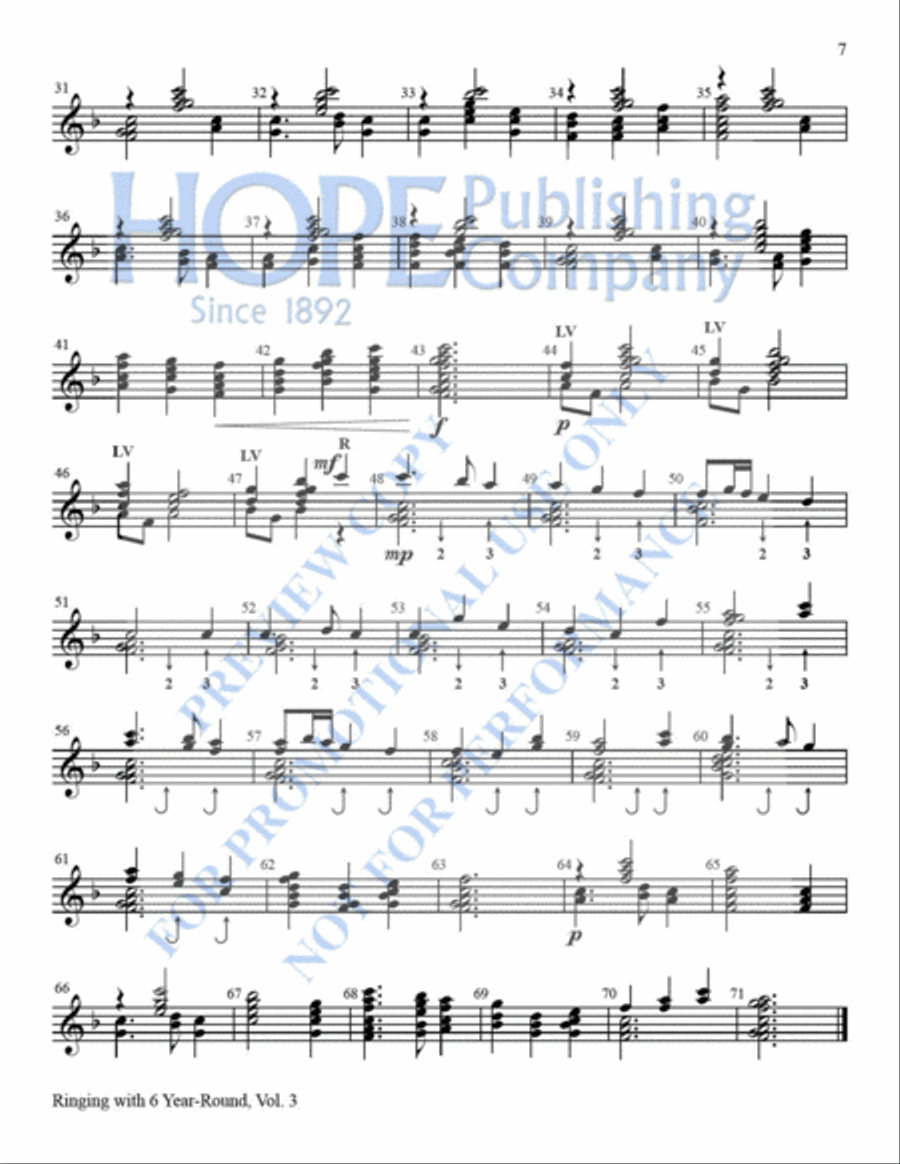 Ring With 6 Year-Round, Vol. 3 Handbell Choir scores gallery preview page 8
