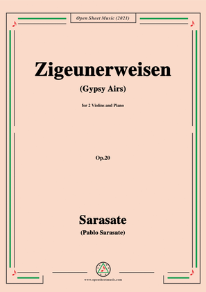 Book cover for Sarasate-Zigeunerweisen(Gypsy Airs),Op.20,for 2 Violins Piano