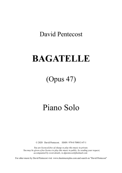 Bagatelle, Opus 47 image number null