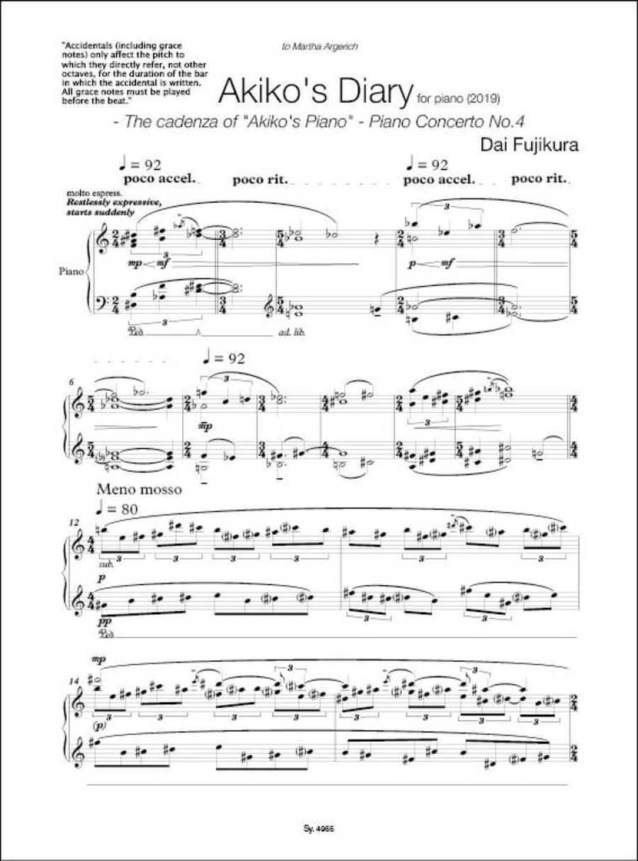 Akiko's Diary Piano Solo - Sheet Music page 2