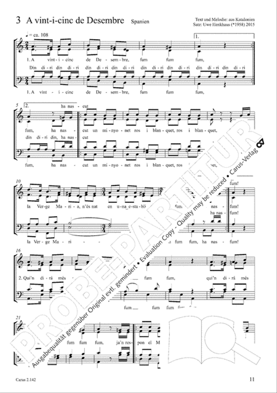 Christmas Carols of the World. Choral collection 4-Part scores gallery preview page 13