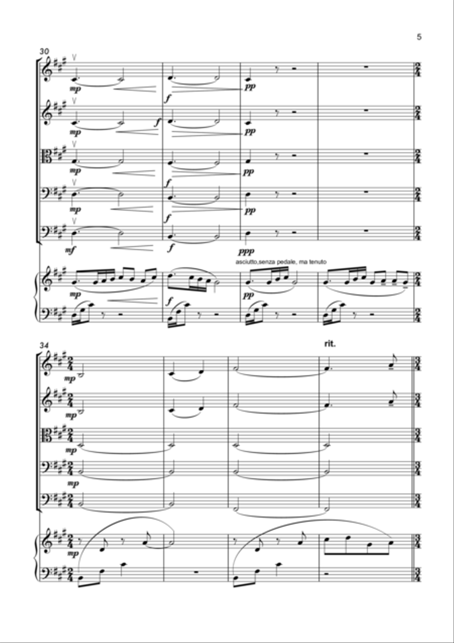 Ecco cosi disse proprio così disse il mare... String Orchestra scores gallery preview page 5