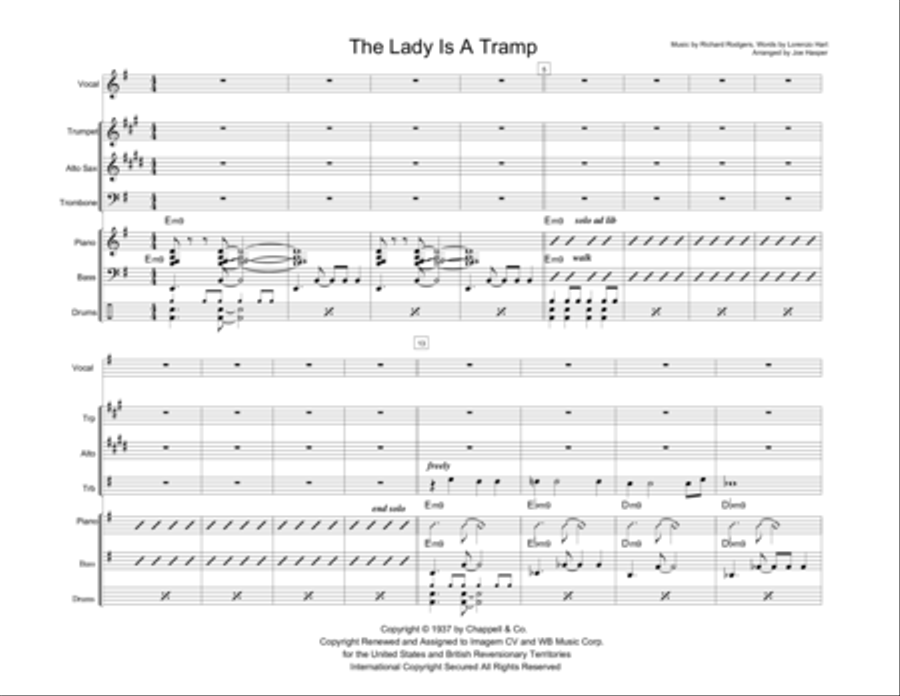 The Lady Is A Tramp Jazz Ensemble scores gallery preview page 2