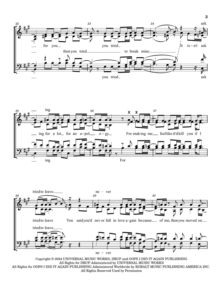 L'amour De Ma Vie 4-Part scores gallery preview page 3