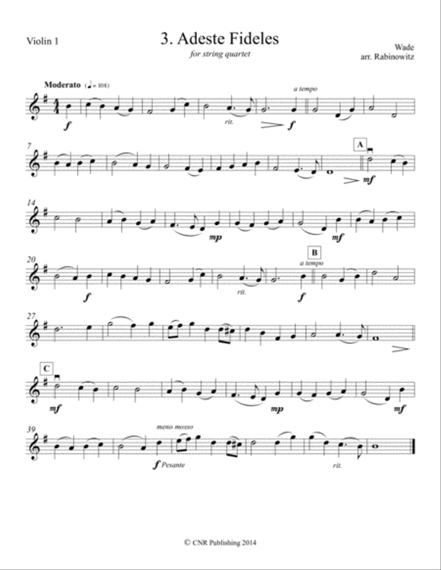 Holiday Classics for String Quartet String Quartet scores gallery preview page 5