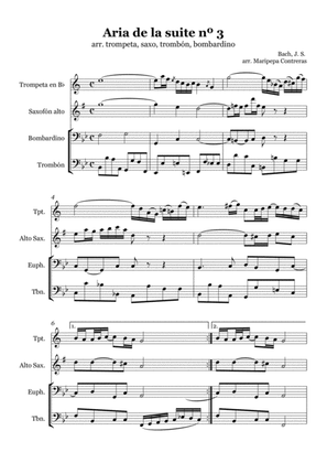 Aria de la suite nº 3 Bach (trumpet, alto saxophone, euphonium, trombone)