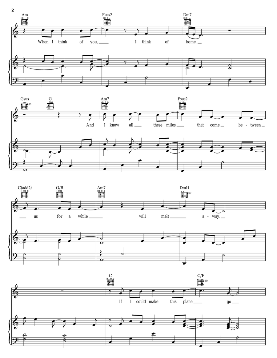 Coming Home For Christmas Piano, Vocal, Guitar scores gallery preview page 2