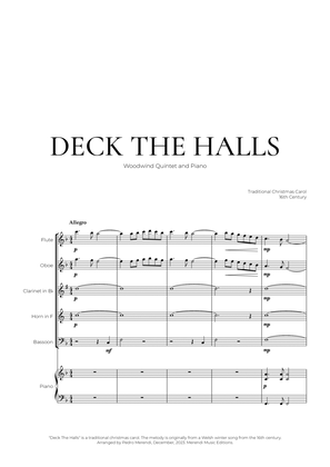 Book cover for Deck The Halls (Woodwind Quintet and Piano) - Christmas Carol