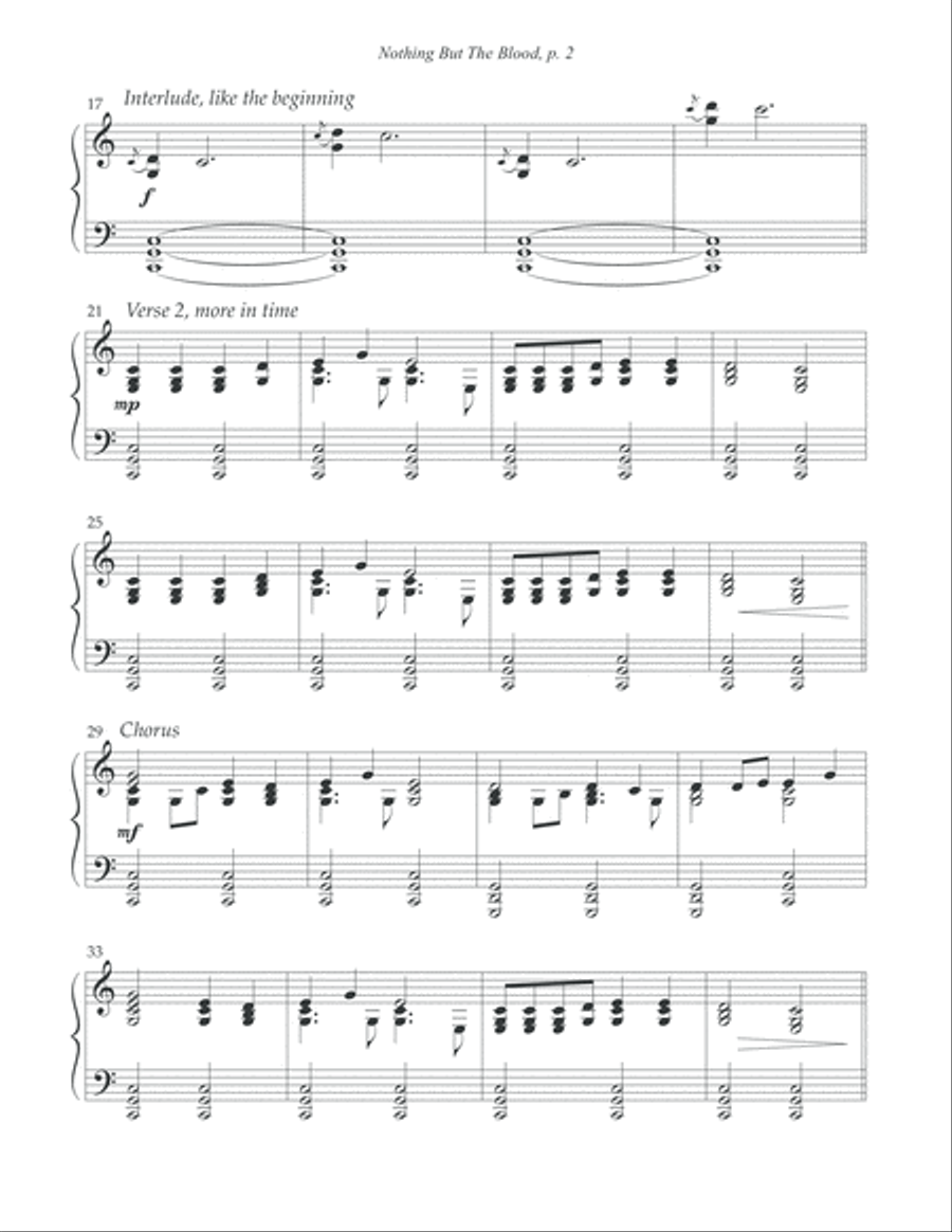 Nothing But The Blood Nothing But The Blood Piano Solo scores gallery preview page 3