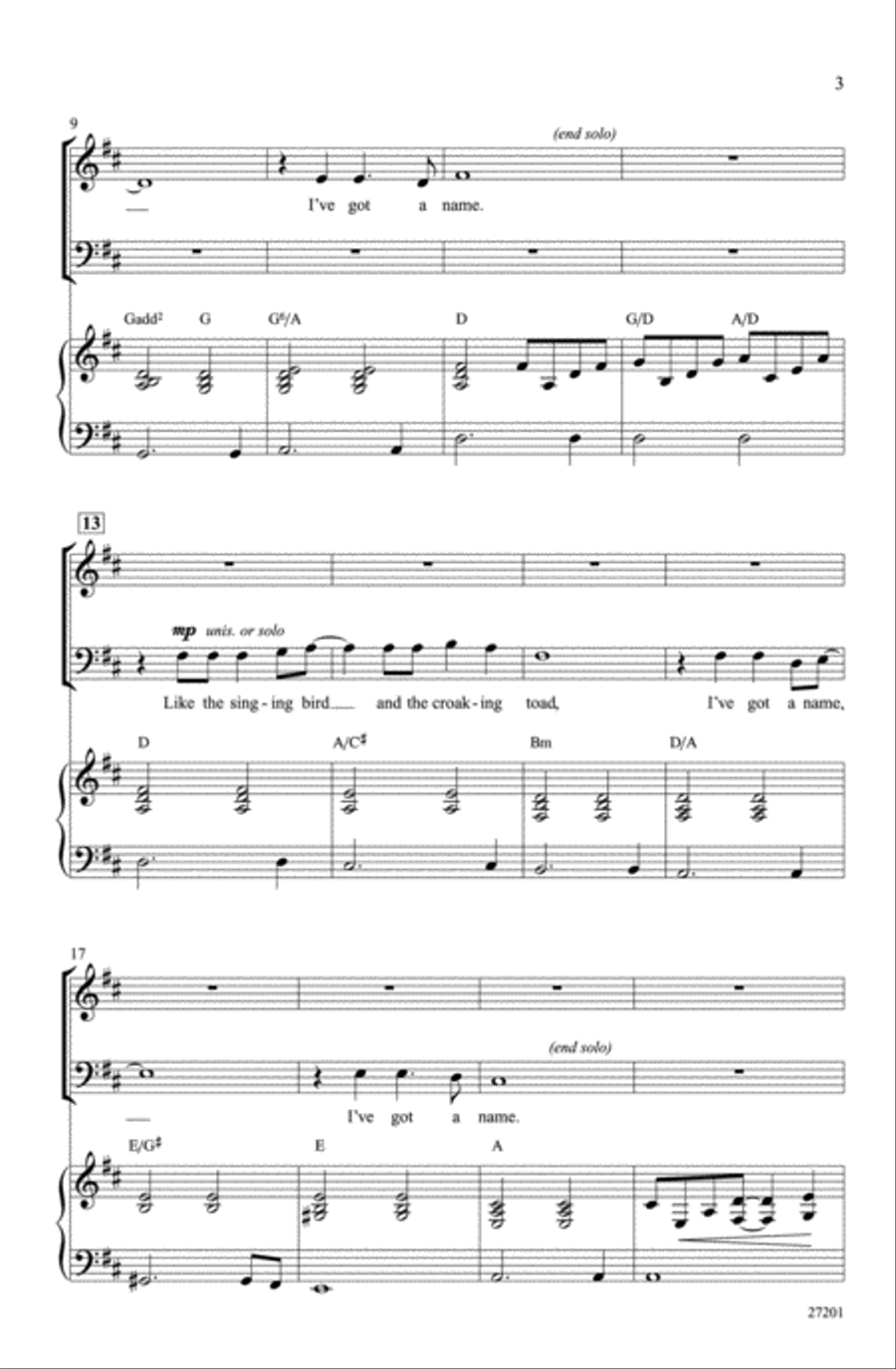 I Got a Name 4-Part scores gallery preview page 3