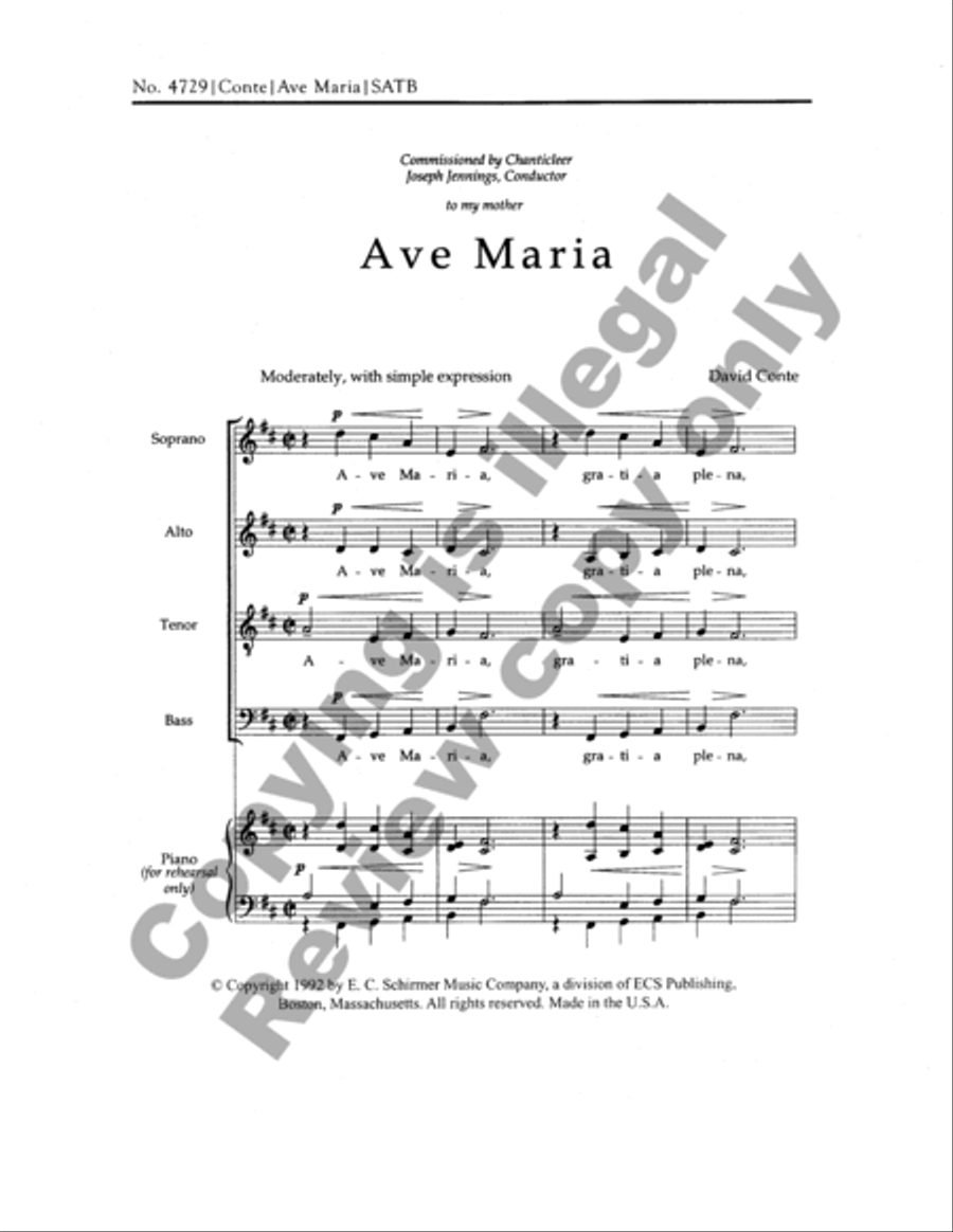 Ave Maria 4-Part scores gallery preview page 6