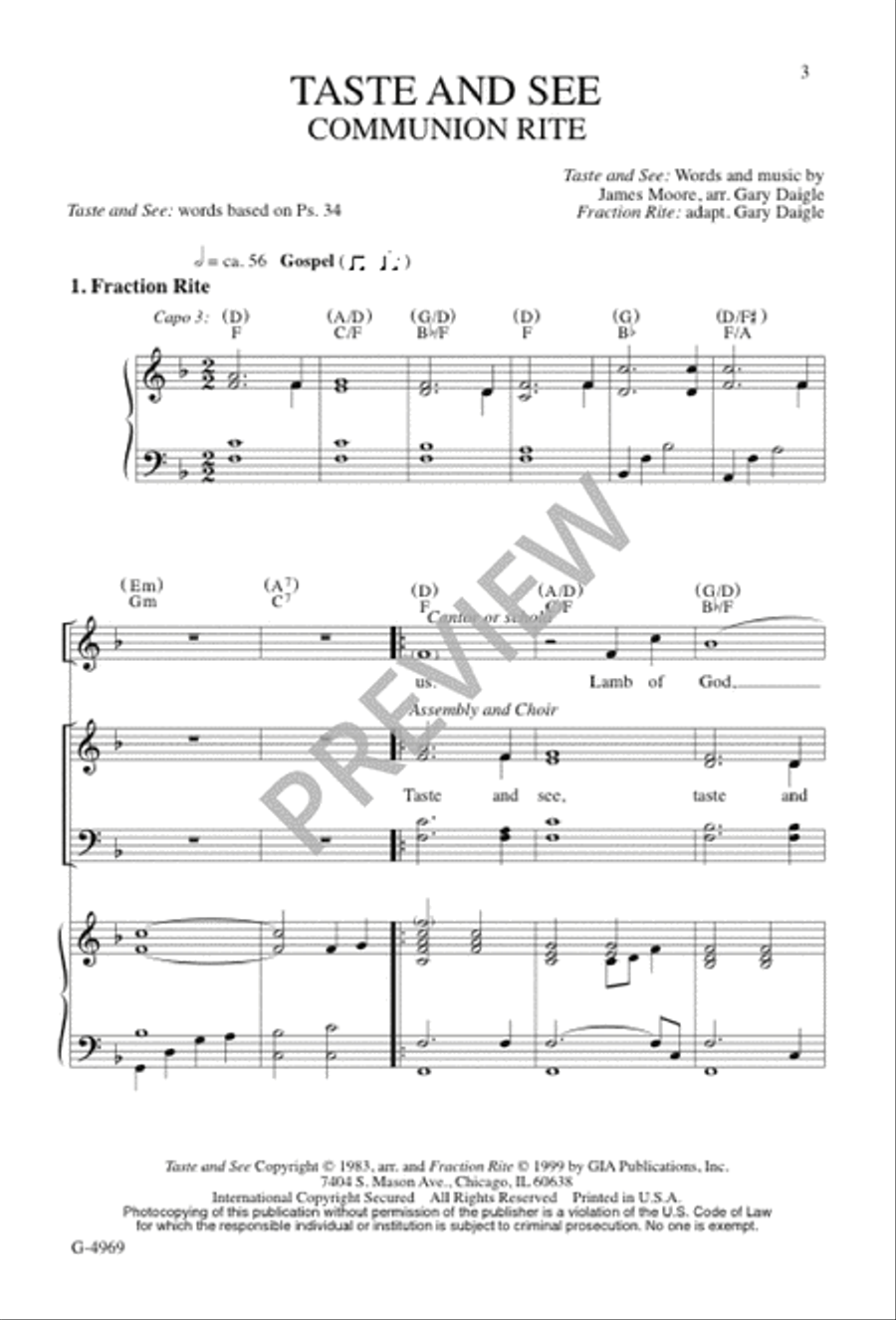 Taste and See 4-Part scores gallery preview page 1