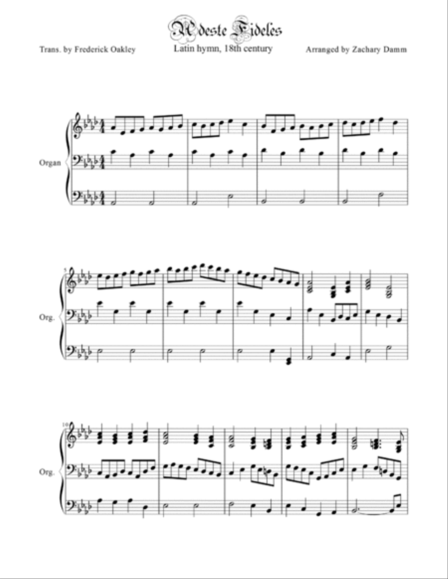 Adeste Fideles Organ Solo scores gallery preview page 2