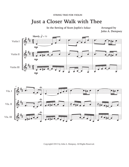 Just a Closer Walk with Thee (Violin Trio) image number null