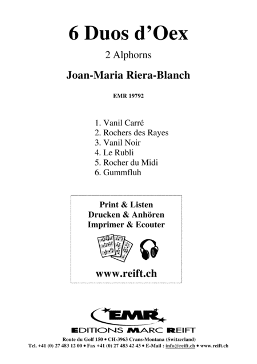 6 Duos d'Oex Alphorn scores gallery preview page 2