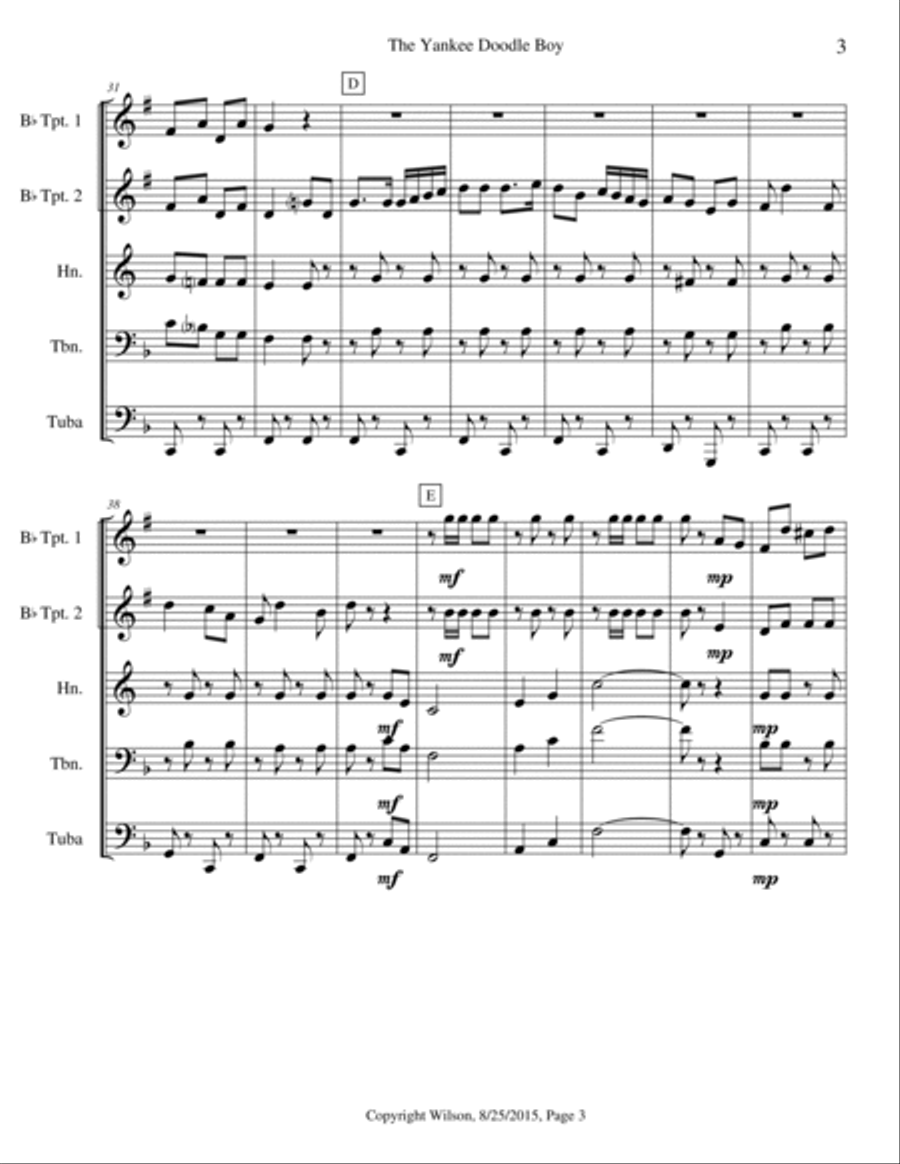 Yankee Doodle Boy Brass Quintet scores gallery preview page 4