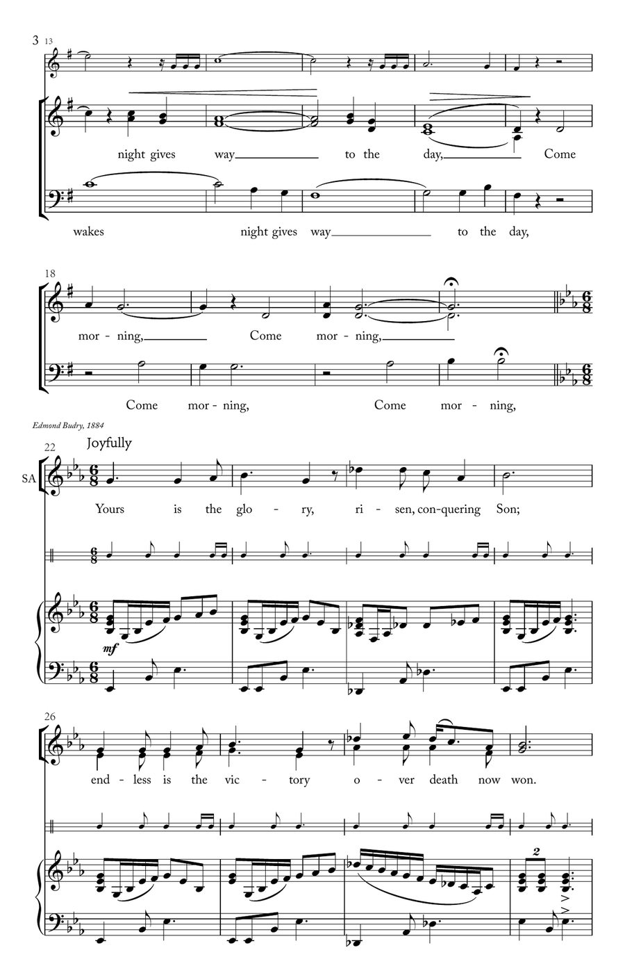 Come Morning (SAB) Come Morning (SAB) 3-Part scores gallery preview page 4