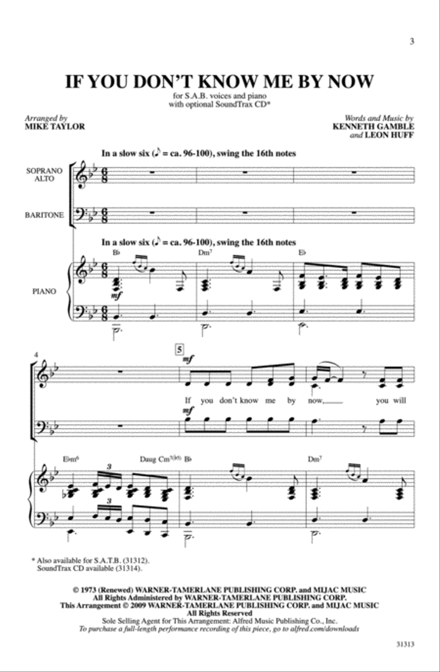If You Don't Know Me by Now 3-Part scores gallery preview page 2