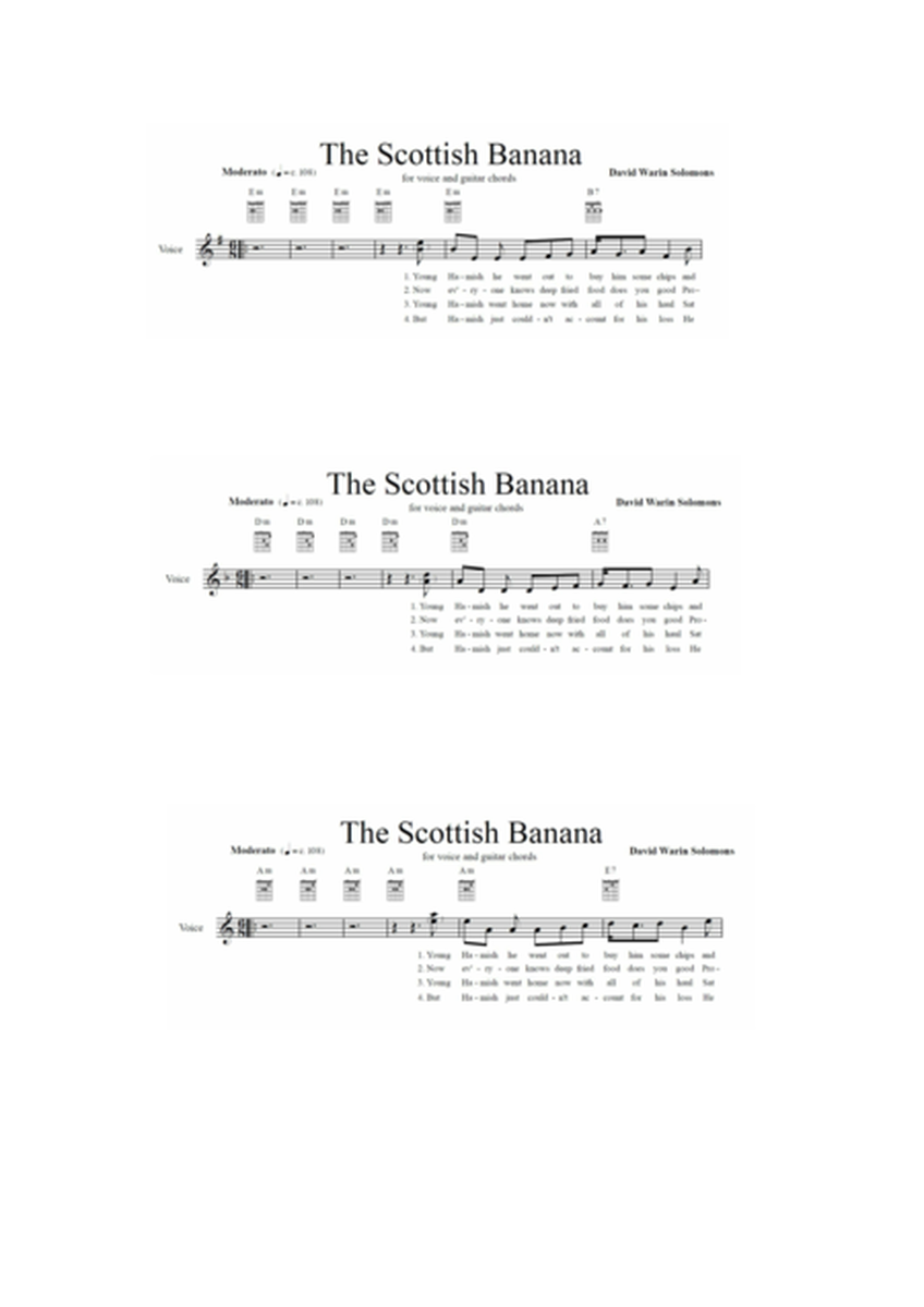 The Scottish Banana for voice and guitar chords image number null