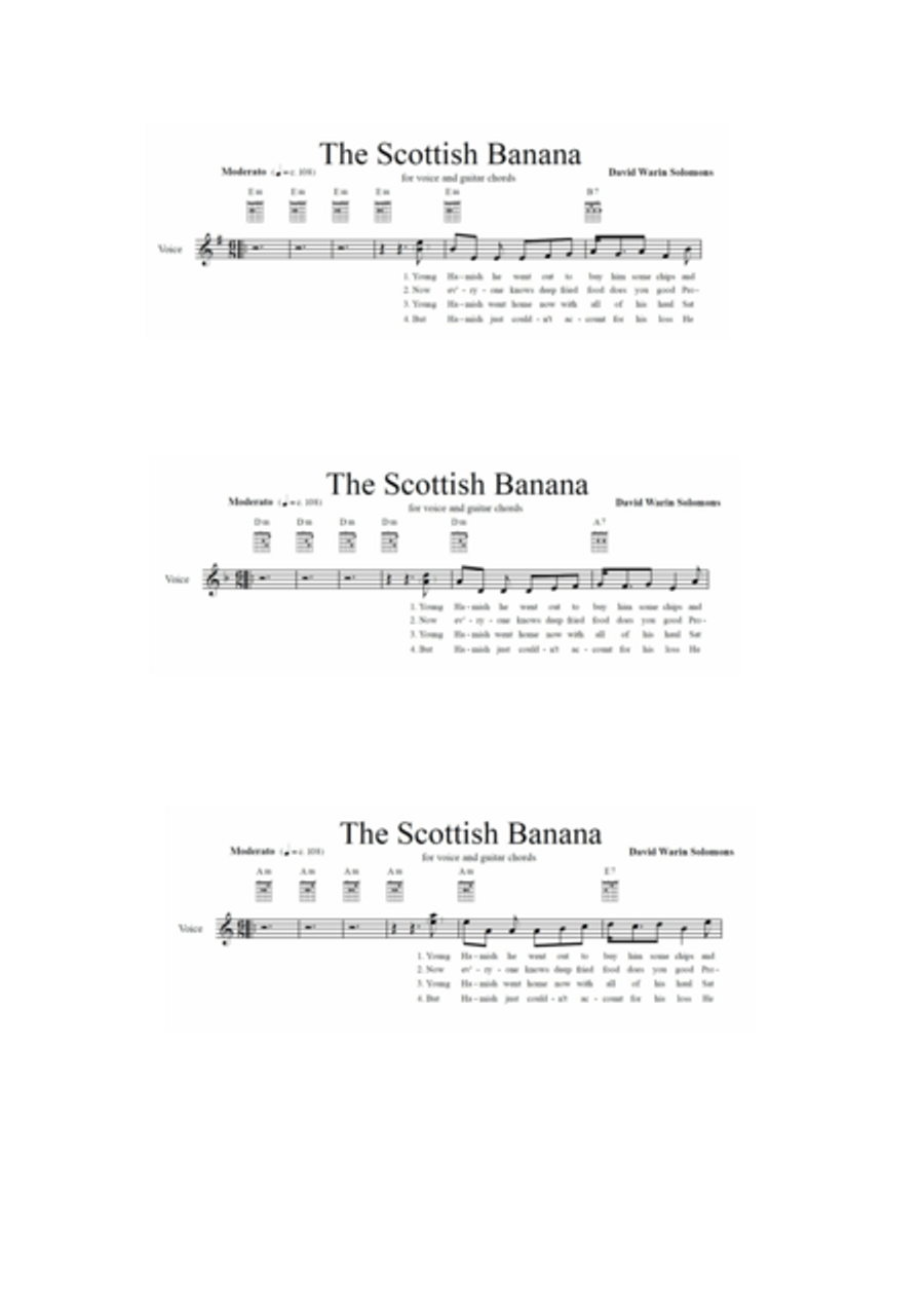 The Scottish Banana for voice and guitar chords image number null