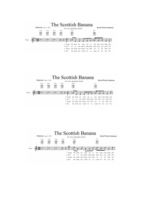 Book cover for The Scottish Banana for voice and guitar chords