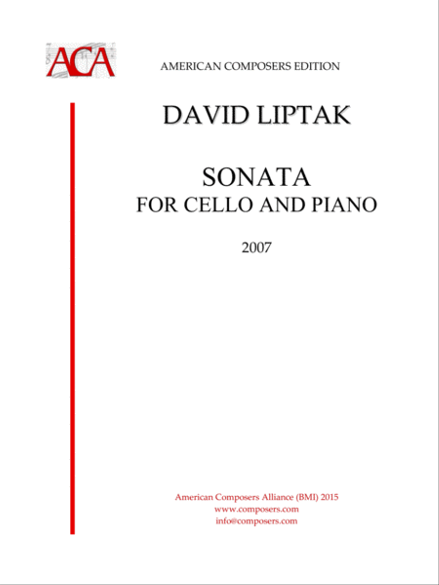 [Liptak] Sonata for Cello and Piano Piano scores gallery preview page 1