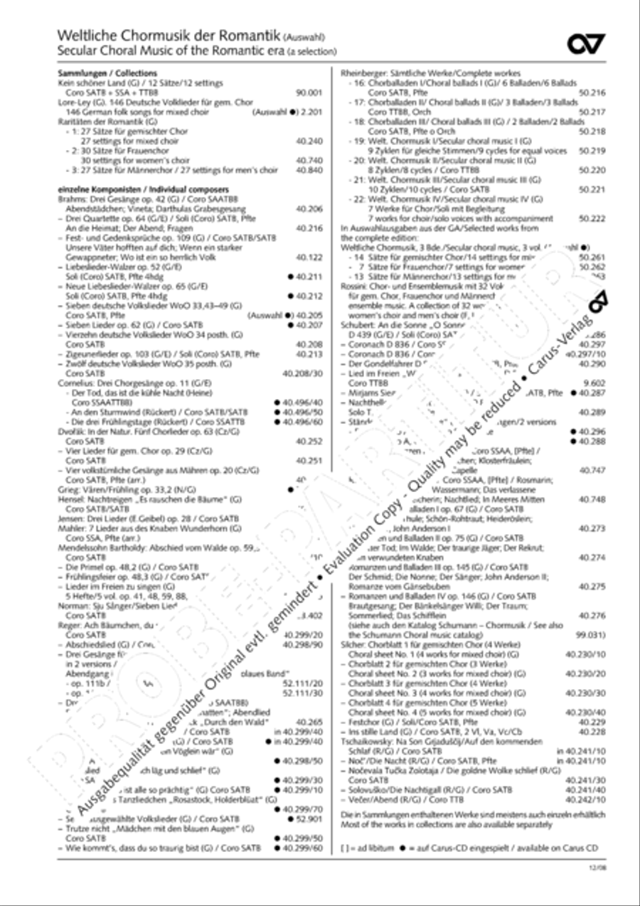 Sechs Lieder (Heft 4) Choir scores gallery preview page 21