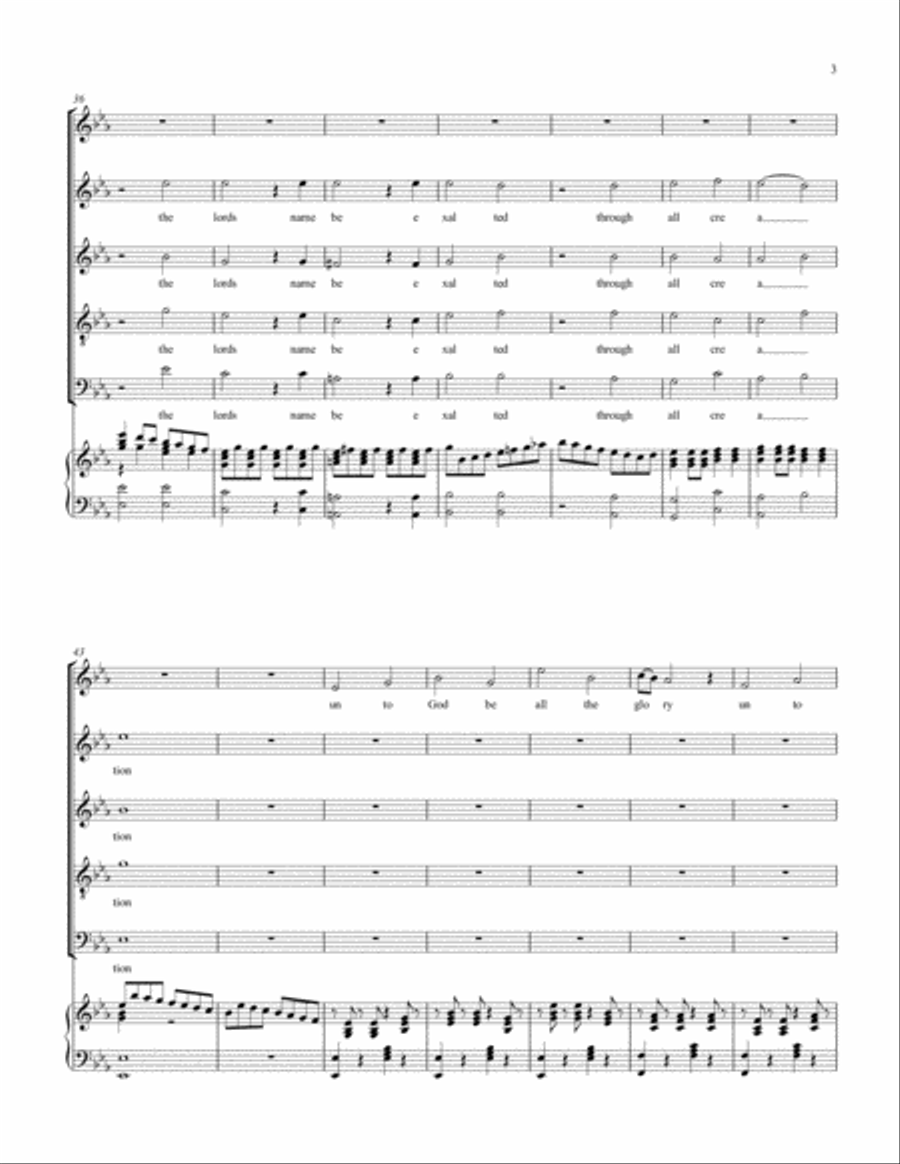 unto God be all the glory (endless praise) 4-Part scores gallery preview page 3