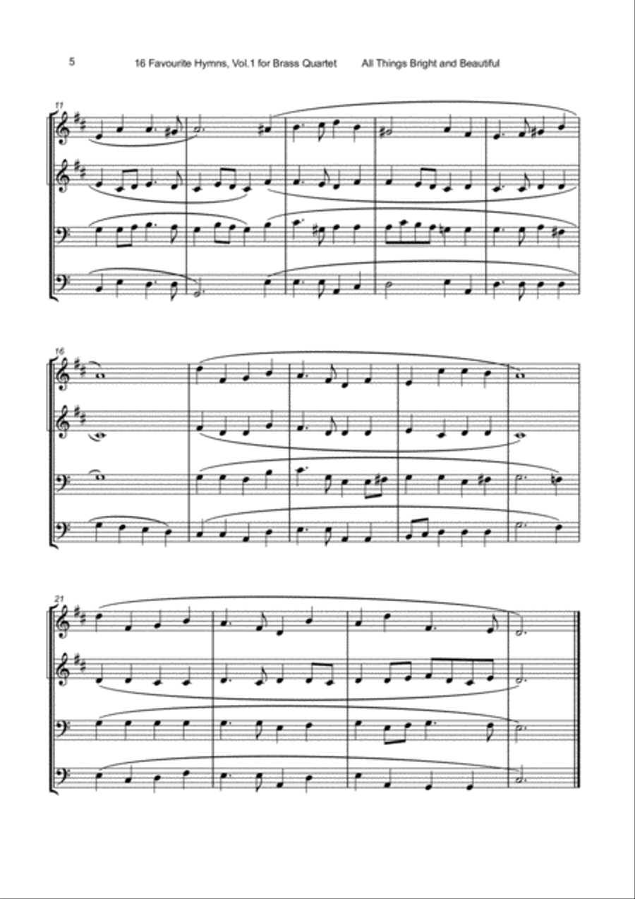 16 Favourite Hymns Vol.1 for Brass Quartet Brass Quartet scores gallery preview page 6