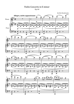 Mendelssohn - Violin Concerto in E minor Op.64 - For Flute and Piano Original
