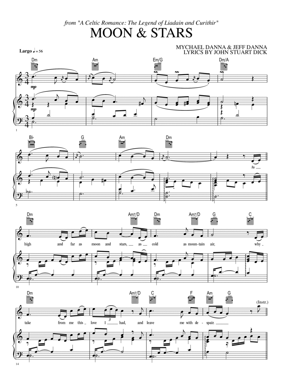 Moon & Stars Piano, Vocal, Guitar scores gallery preview page 1