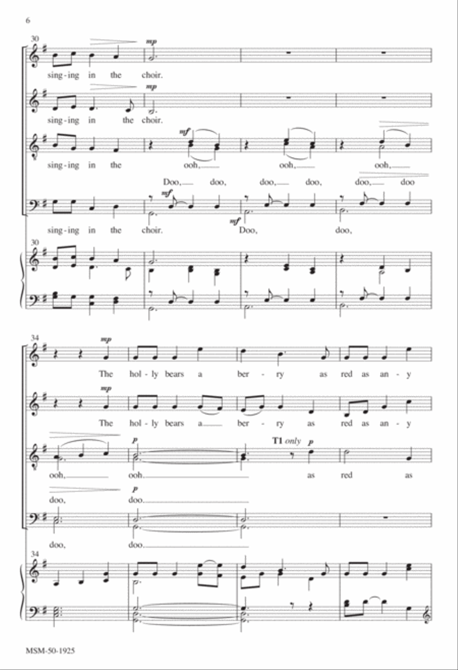 The Holly and the Ivy Divisi scores gallery preview page 6