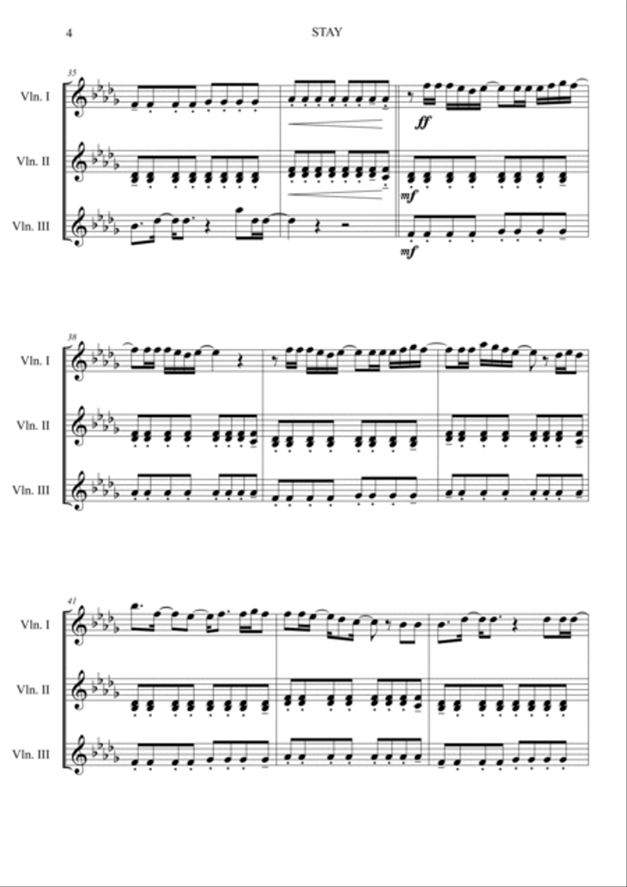 Stay Stay Violin scores gallery preview page 4