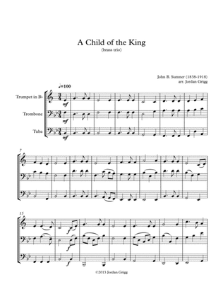 Book cover for A Child of the King (brass trio)