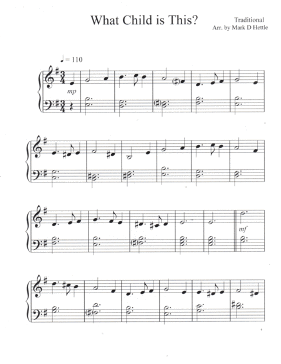 What Child Is This Easy Piano scores gallery preview page 2