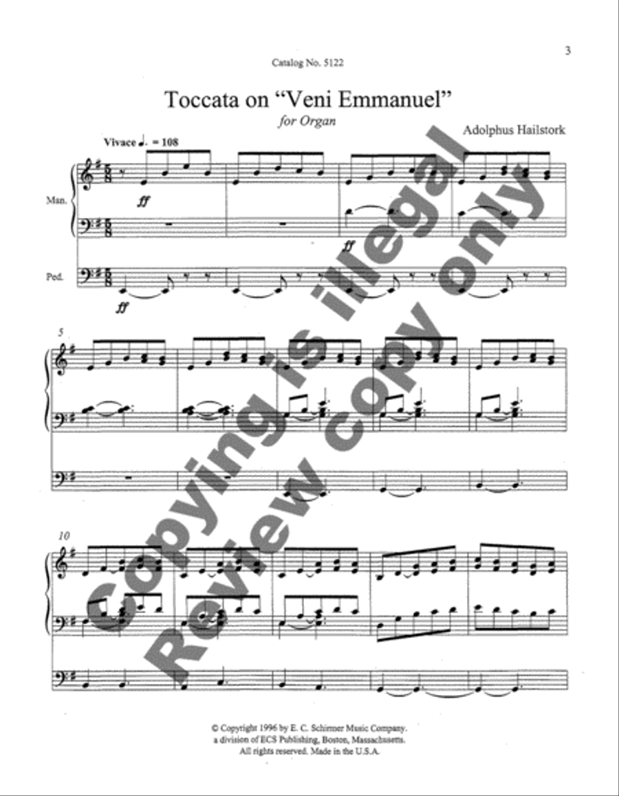Toccata on Veni Emmanuel Organ scores gallery preview page 3