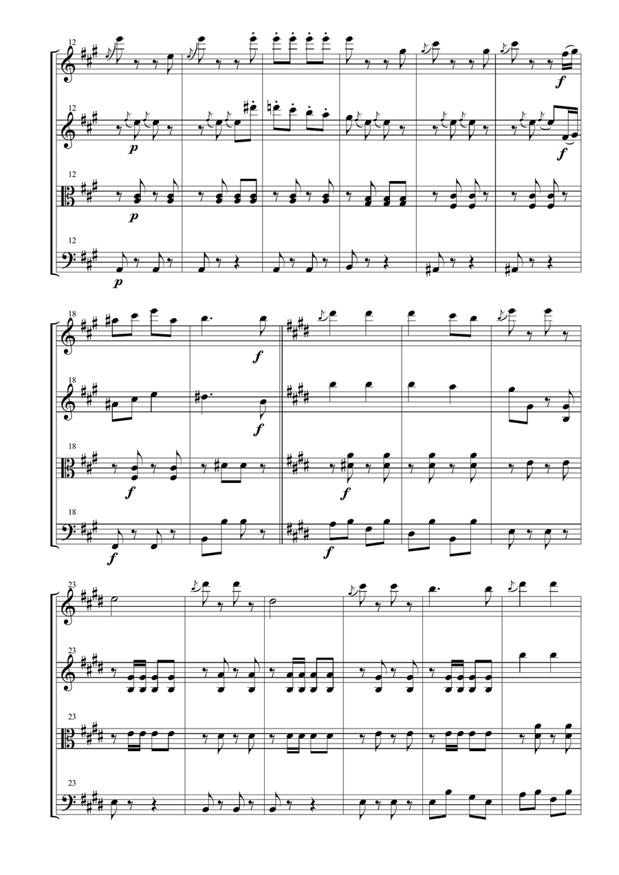 Tritsch-Tritsch Polka for String Quartet String Quartet scores gallery preview page 2