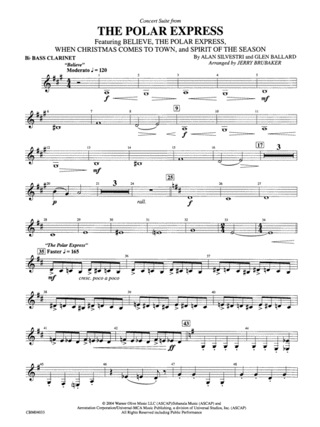 The Polar Express, Concert Suite from: B-flat Bass Clarinet