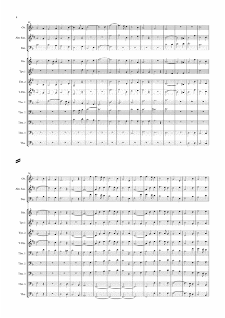 Five Carols for Wind and Brass Large Ensemble scores gallery preview page 4