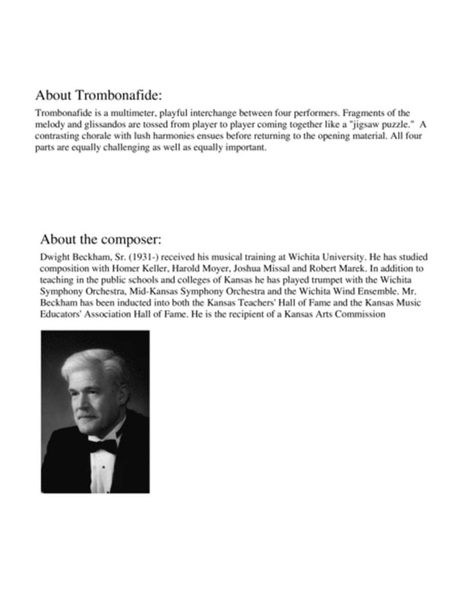Trombonafide - Trombone Quartet image number null