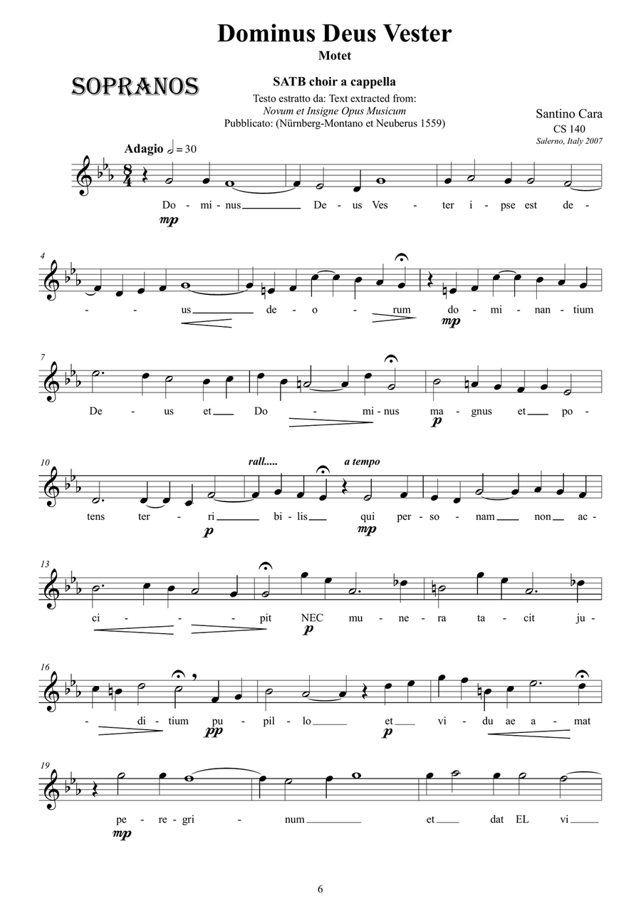 Dominus Deus Vester - Mootet for SATB a cappella 4-Part scores gallery preview page 6