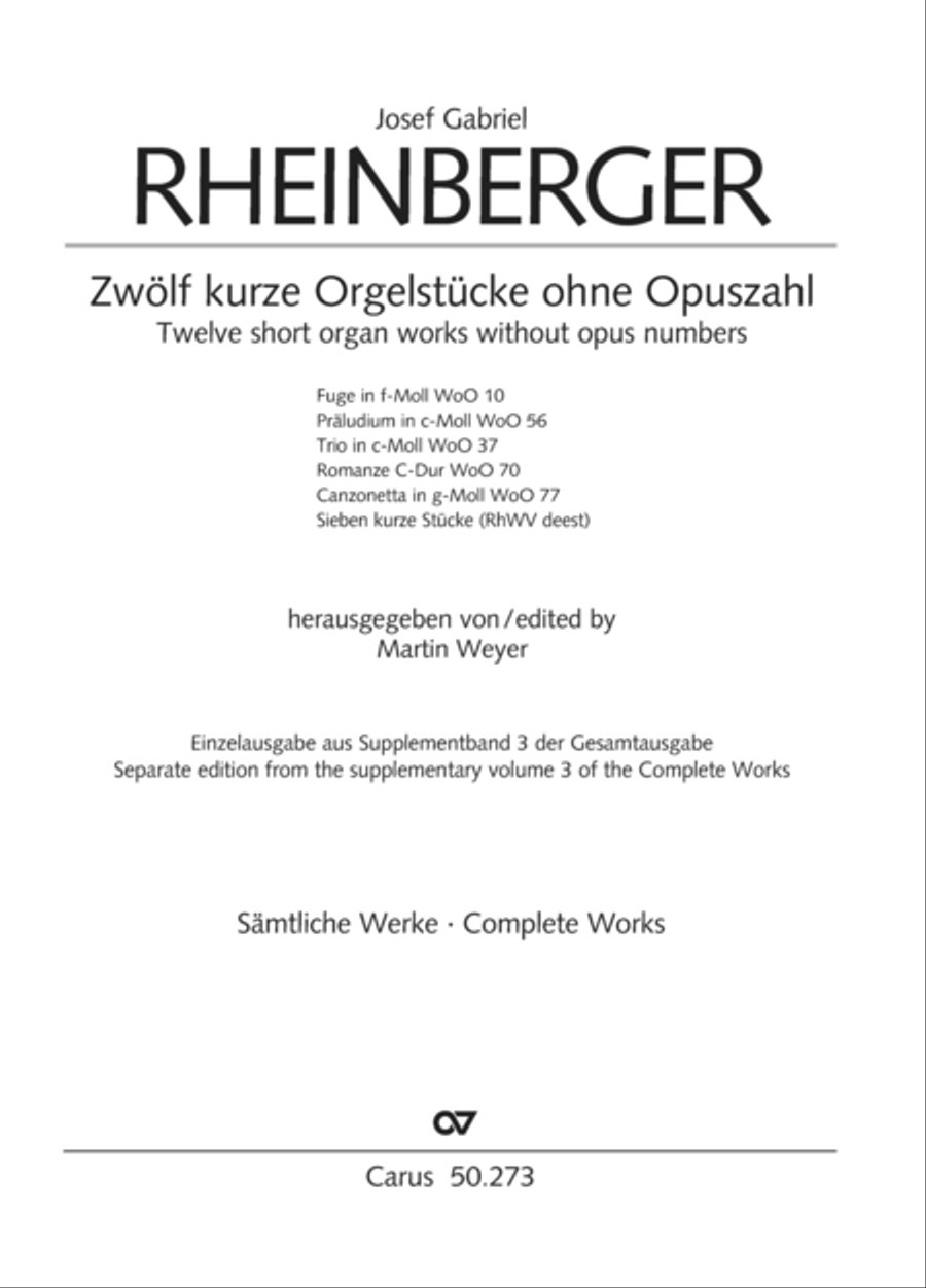 Twelve short organ works without opus numbers Organ scores gallery preview page 2