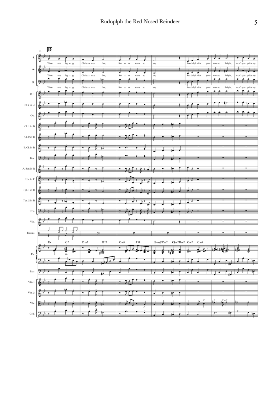 Rudolph The Red-Nosed Reindeer Chamber Music scores gallery preview page 5