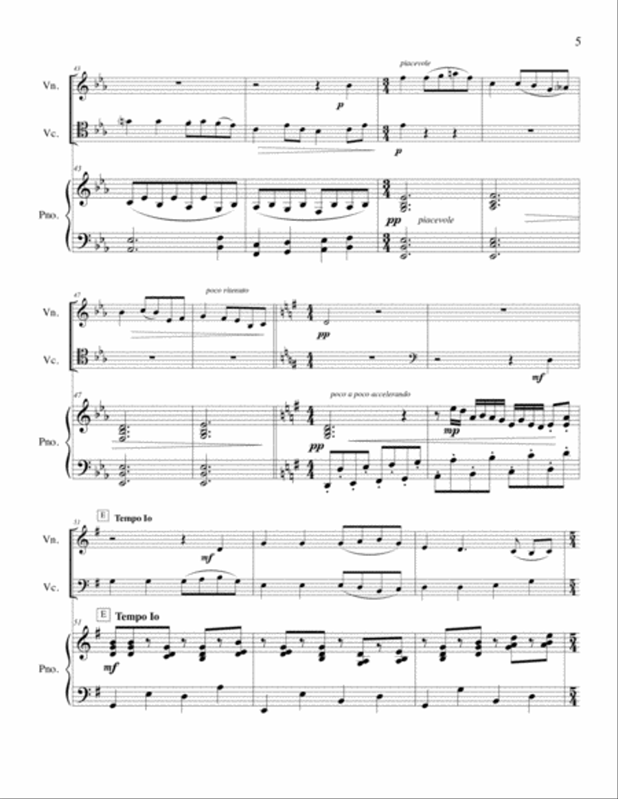 Three Last American Hymn Preludes for Violin, Cello and Piano Piano Trio scores gallery preview page 6