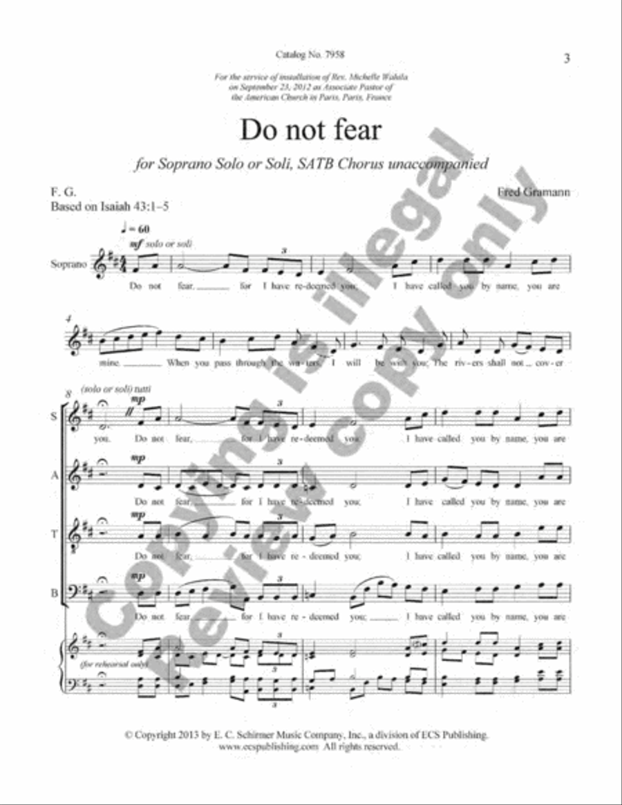Do not fear 4-Part scores gallery preview page 2