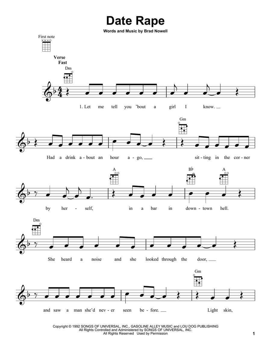 Date Rape Ukulele scores gallery preview page 1